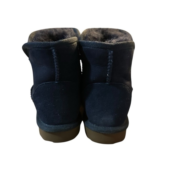 Cozy Navy Blue Mini Shearling Ankle Boots 6 - Picture 6 of 12